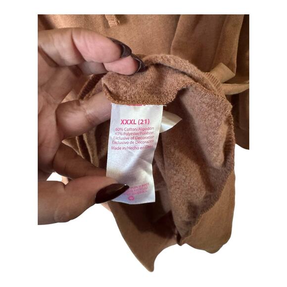 NOBO BUTTERFLY RHINESTONE HOODIE SWEATSHIRT BROWN NWT SIZE 3XL - Picture 4 of 7